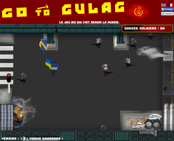 iim go to gulag - Buzzies Award 2014 - Combien de temps réussirez-vous à fuir avant d'aller au Goulag ? Jeu en ligne "die and retry"