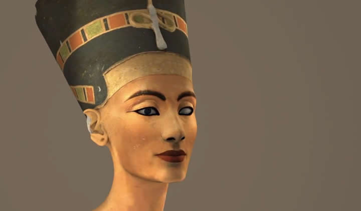 buste nefertiti scan 3d - Rendre la vie au buste de Néfertiti grâce à la restauration 3D, un projet des étudiants de l'IIM