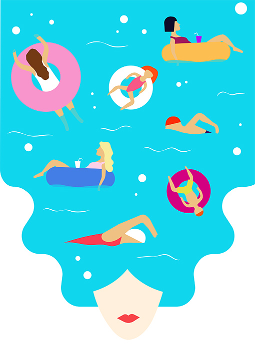 lea amati IIM flatdesign pool - 13 graphic design pictures from IIM student Léa, promo 2022