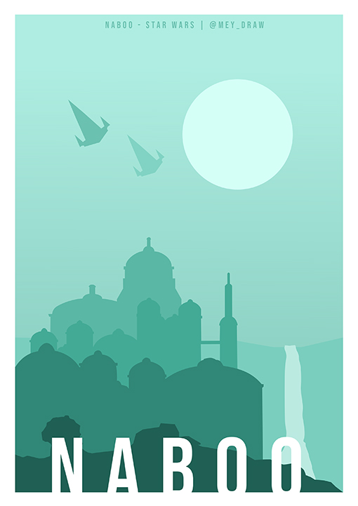 naboo star wars flat design - Star Wars version flat design, l’univers d'Emy, promo 2022