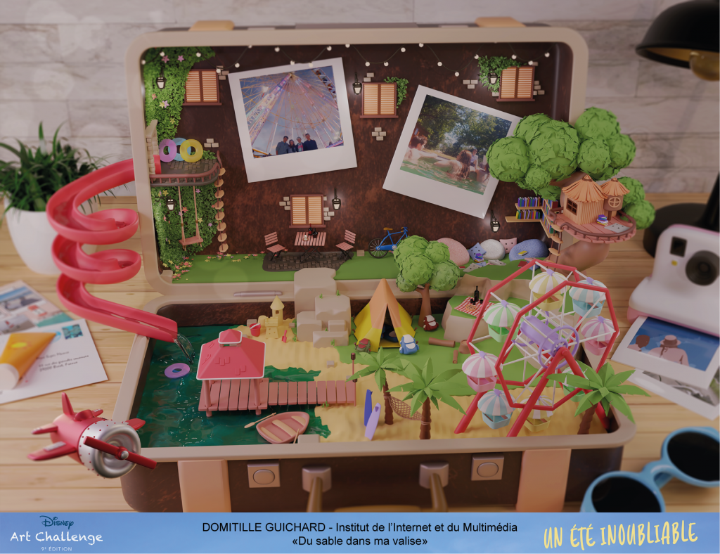 Disney Art Challenge Saison 9 Domitille, promo 2023, finaliste avec son projet "Du sable dans