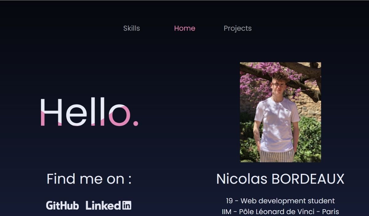 portfolio nicolas bordeaux web developpeur stage - La promo 2025 du bachelor Coding & Digital Innovation prépare le portfolio